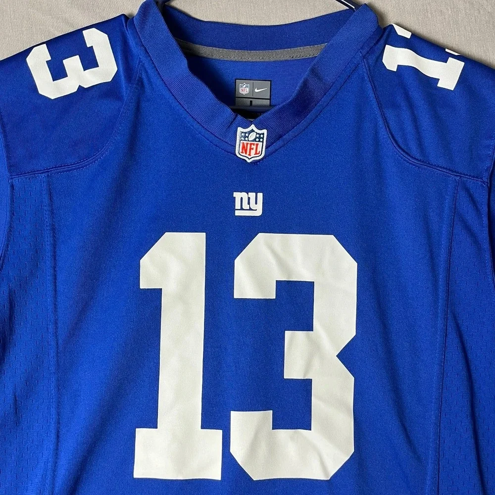 New York Giants Nike Jersey Kids L Blue NFL Football Beckham Jr 13 EUC